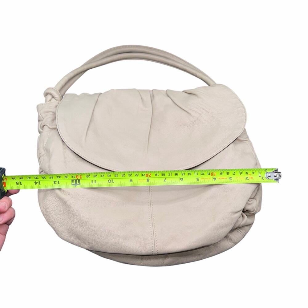 Zini Cream Beige Leather Hobo Shoulder Bag Slouchy Boho Morocco - Picture 10 of 11